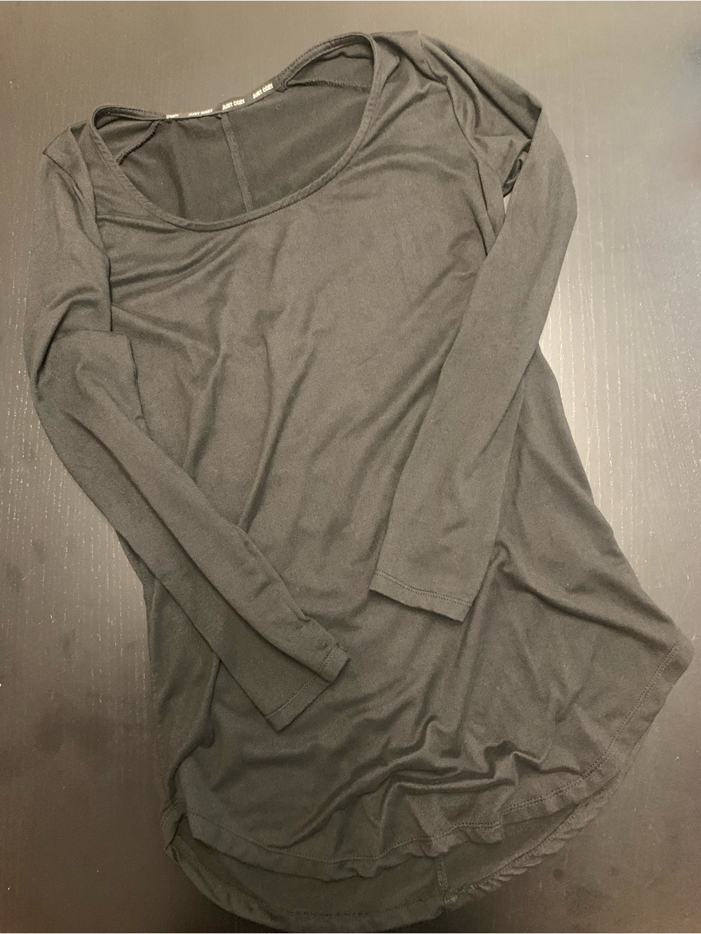 Just Cozy XS Black Long Sleeve Scoop Neck Top